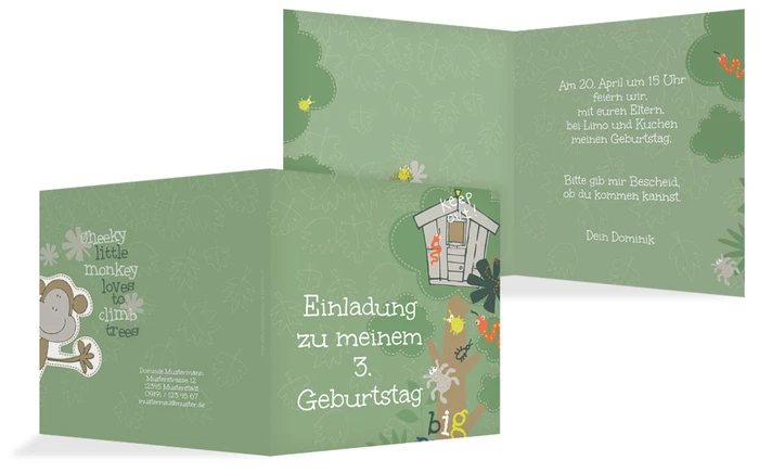 Einladungskarte Geburtstag Dschungel Einladungskarte Geburtstag Dschungel