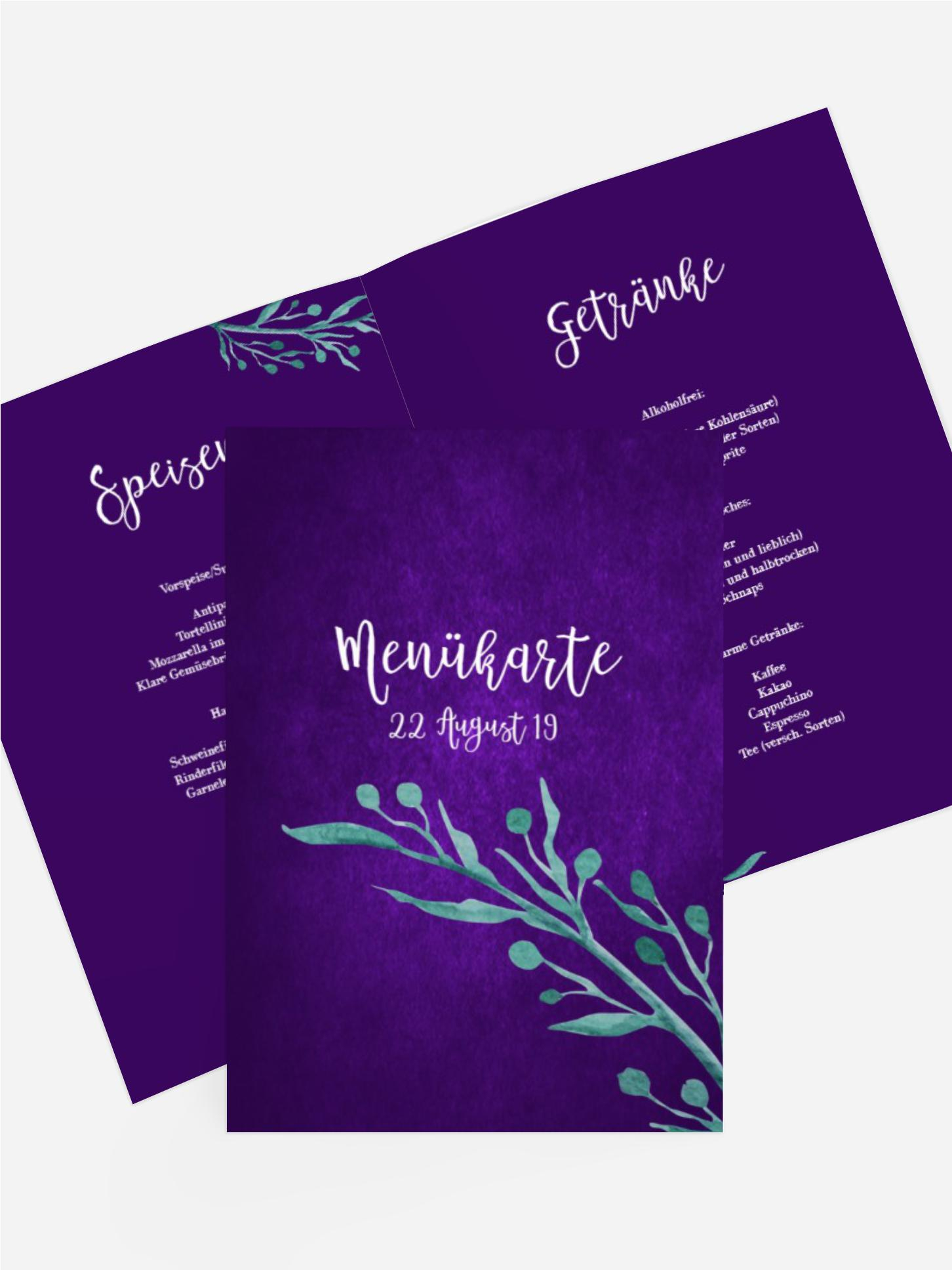 Menükarte Sommernachtstraum