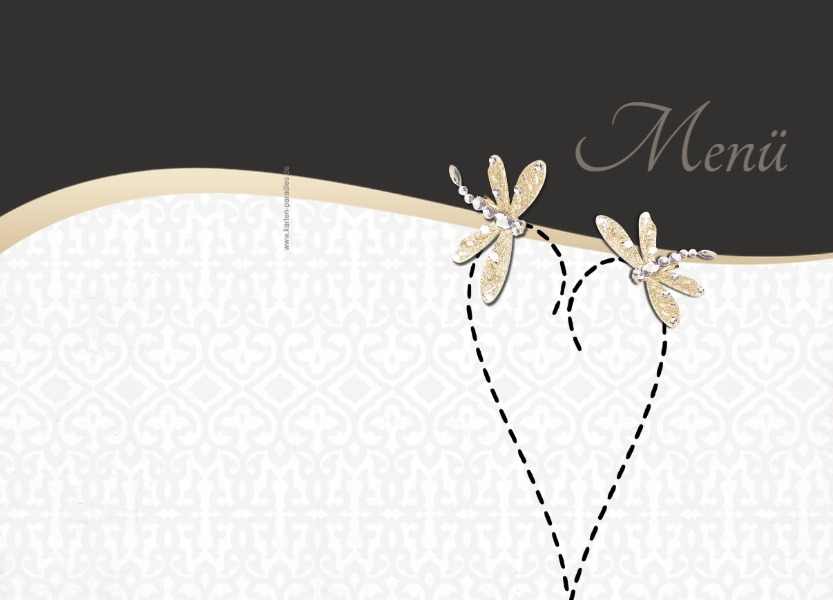 Menükarte Hochzeit Unzertrennlich