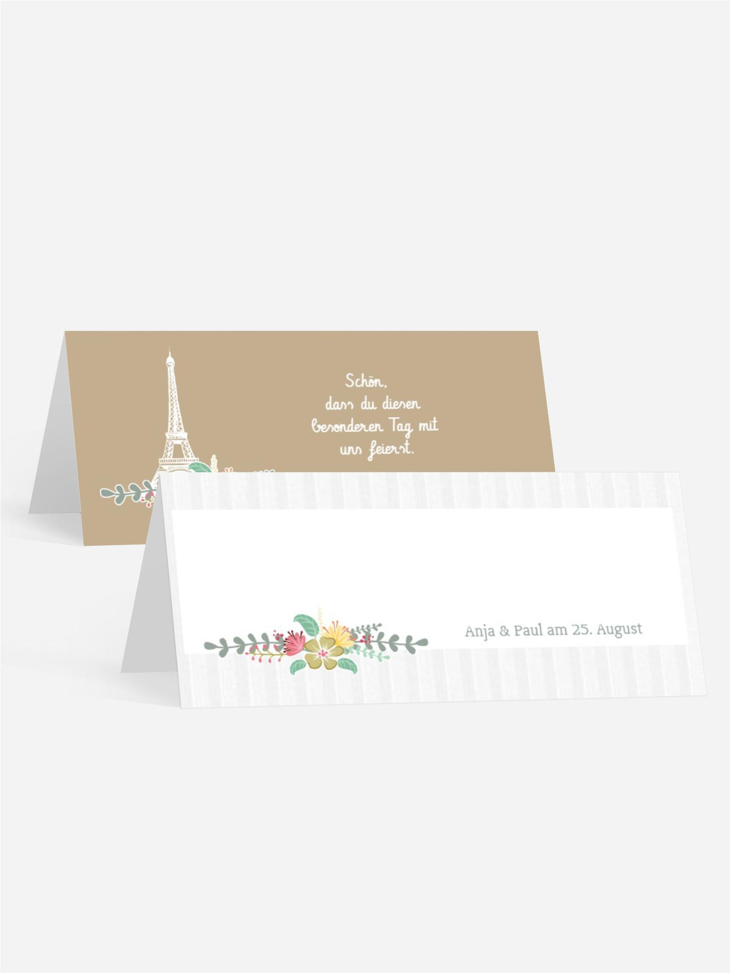 Hochzeitstischkarte Paris