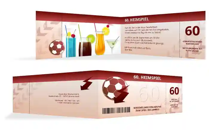 Geburtstagseinladung Heimspiel 60 Foto
