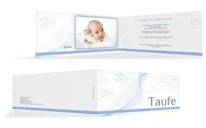 Taufe Einladungskarte Taube