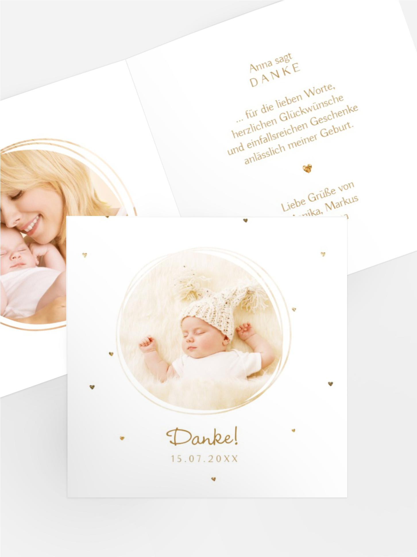 Baby Dankeskarte Kleines Herz