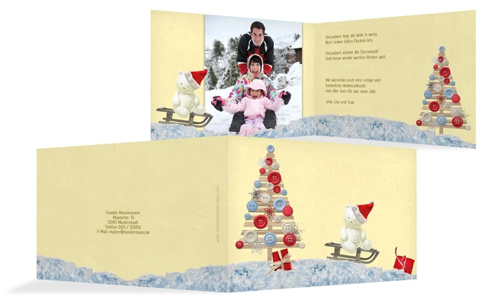 Weihnachtsgrußkarte Privat Schlittenfahrt Weihnachtsgrußkarte Privat Schlittenfahrt