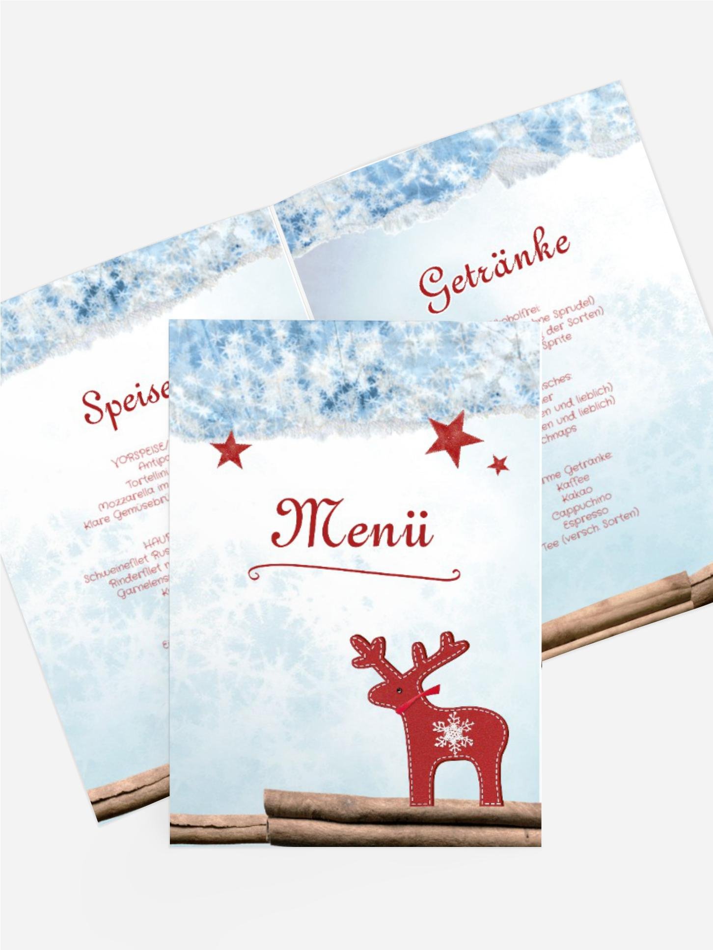 Weihnachten Menükarte Sternenhimmel