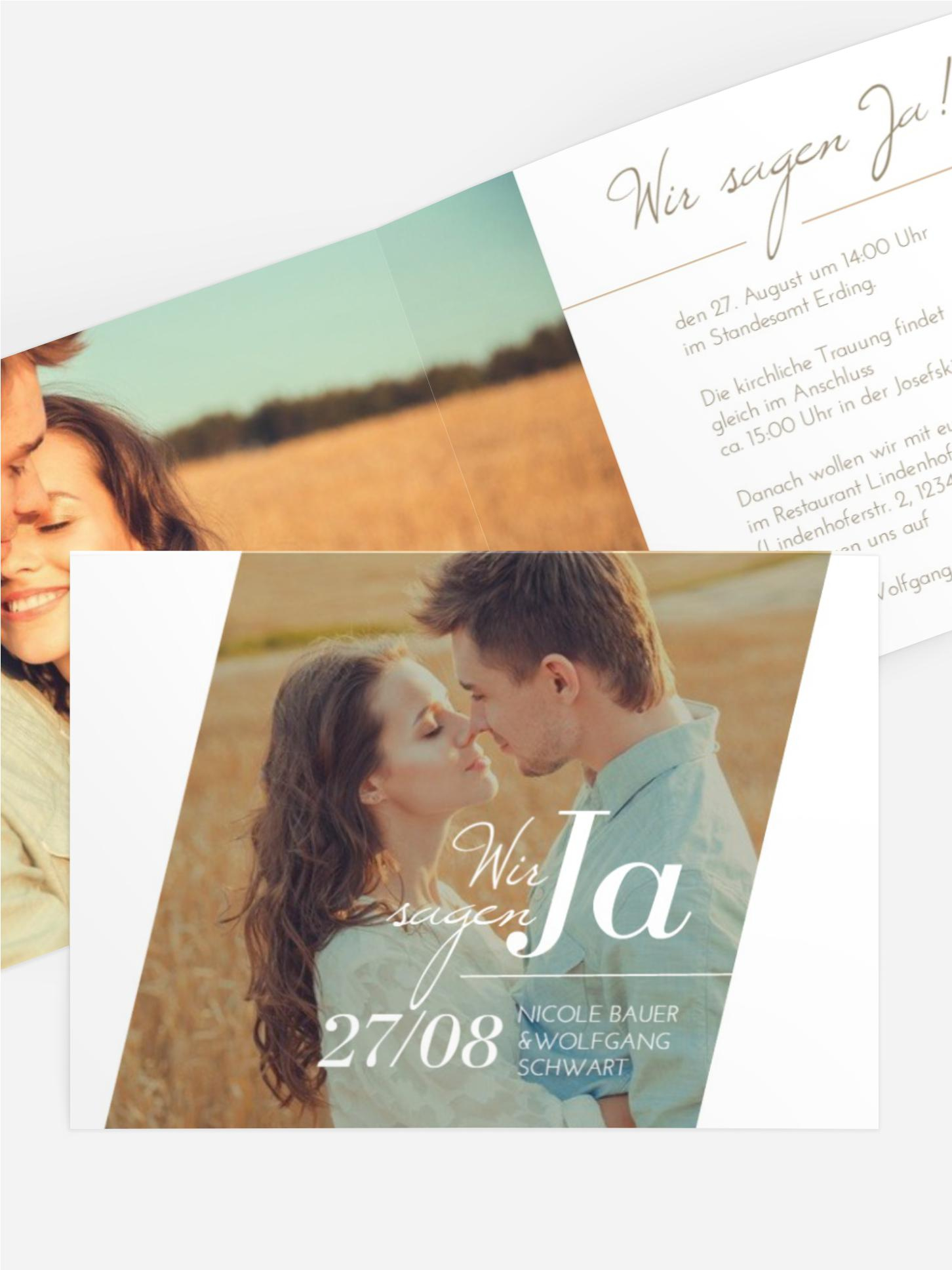 Hochzeitseinladung Textüberlagerung