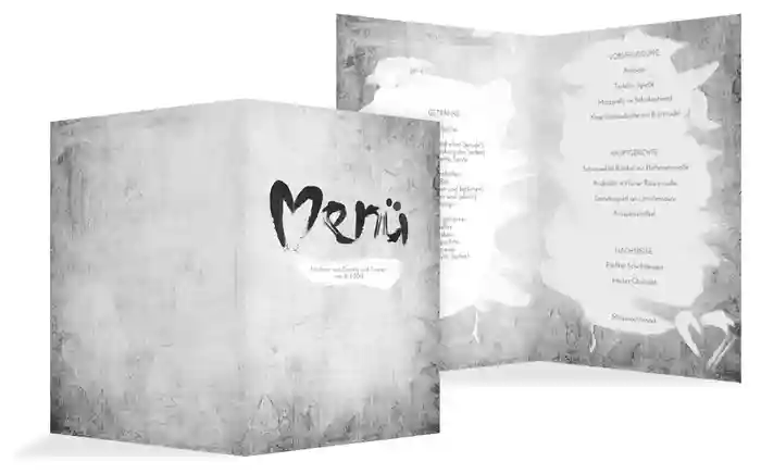 Menükarte Du+Ich=Liebe