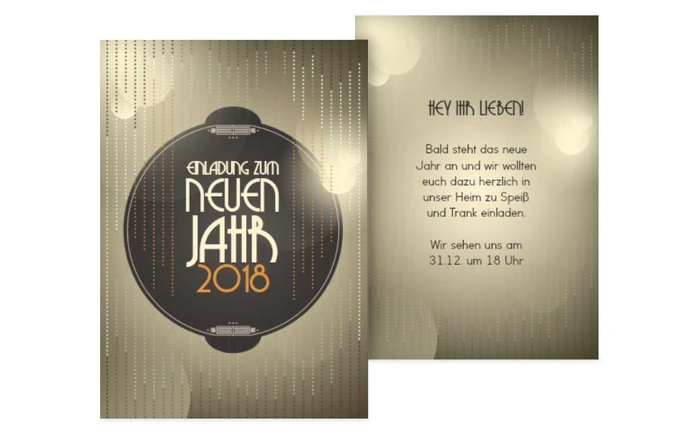 Neujahrskarte Glamour