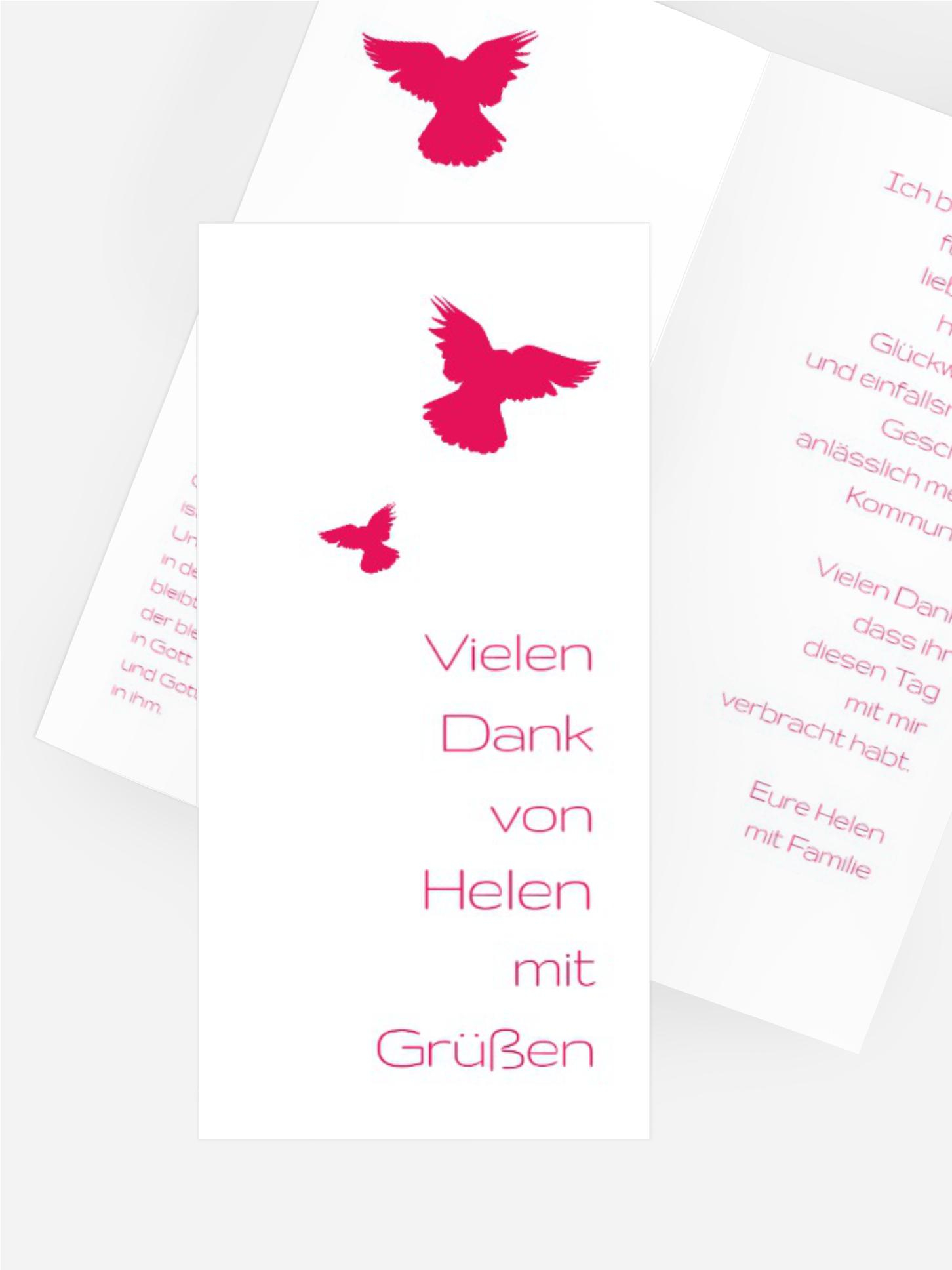 Kommunion Dankeskarte Taube