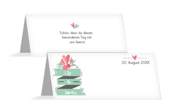 Hochzeit Tischkarte Du & Ich