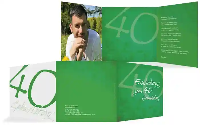 Geburtstagseinladung floral verspielt 40 Foto