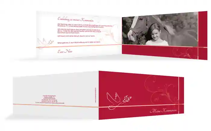 Einladung zur Kommunion floral