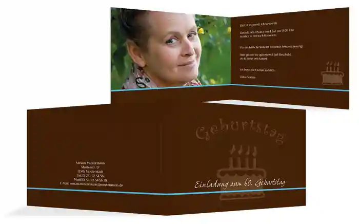 Geburtstagseinladung colour-contrasting 60 Foto