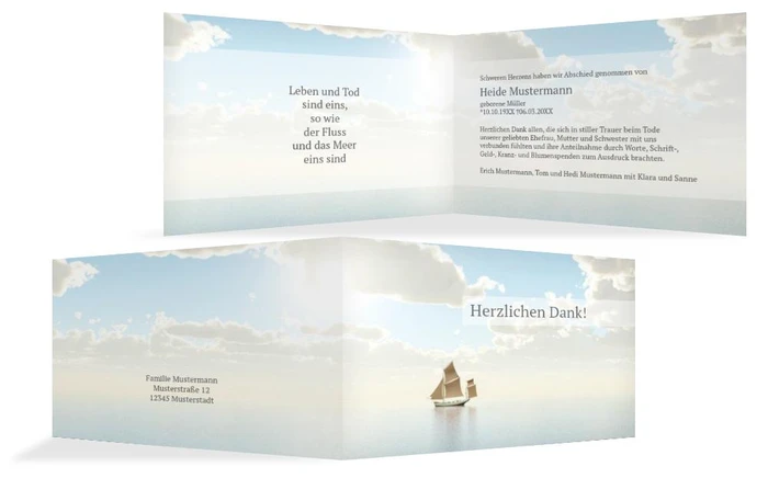 Dankeskarte Schiff quer