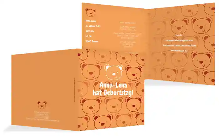 Einladung Kleinkind Bärchengesicht