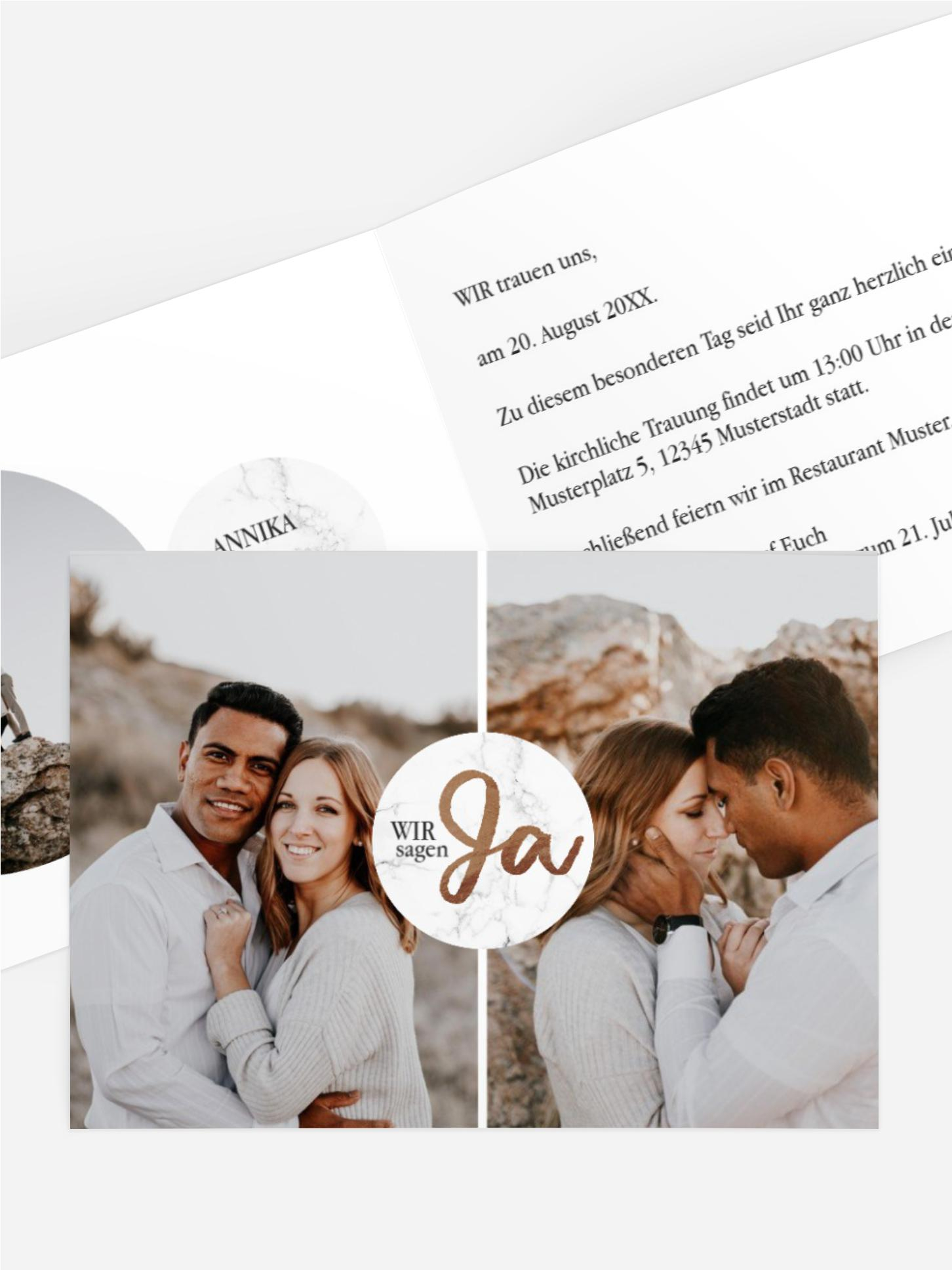 Hochzeitseinladung Marmor