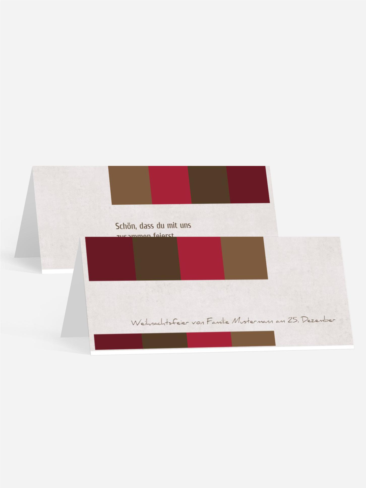 Weihnachtstischkarte Farbklang