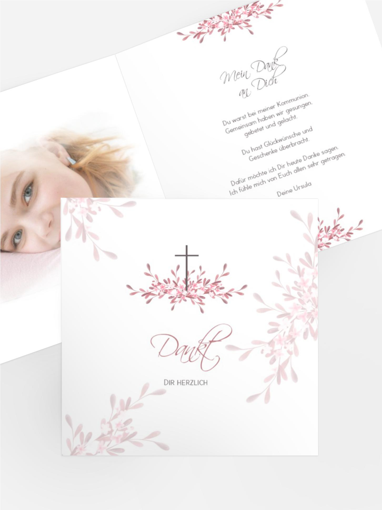 Dankeskarte Kommunion Heilige Blüte