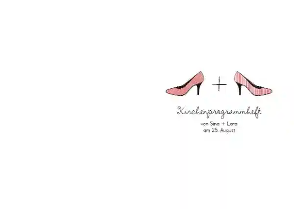 Kirchenheft Umschlag zur Hochzeit High Heels