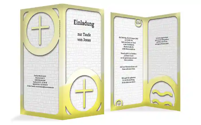 Einladungskarte Taufe Taufsymbolrahmen
