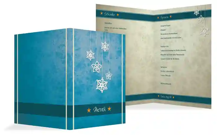 Weihnachtsmenükarte Snowflakes