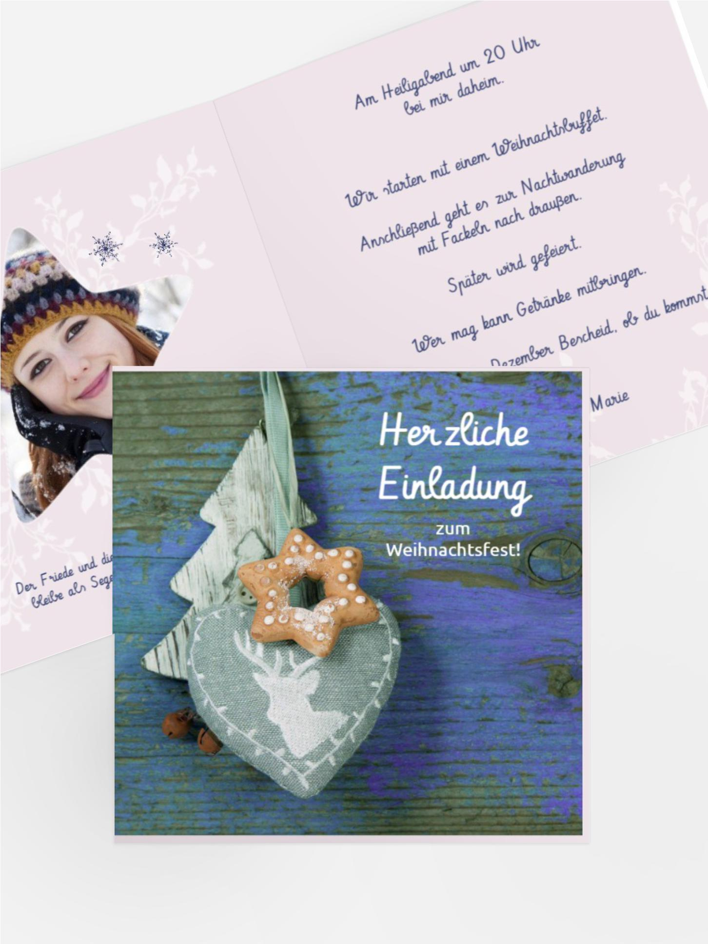 Weihnachtseinladung Privat Deko