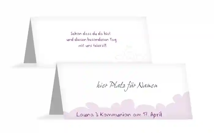 Tischkarte Kommunion Engelchen Mädchen