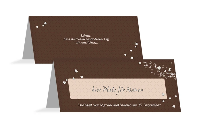 Tischkarte romantic flower