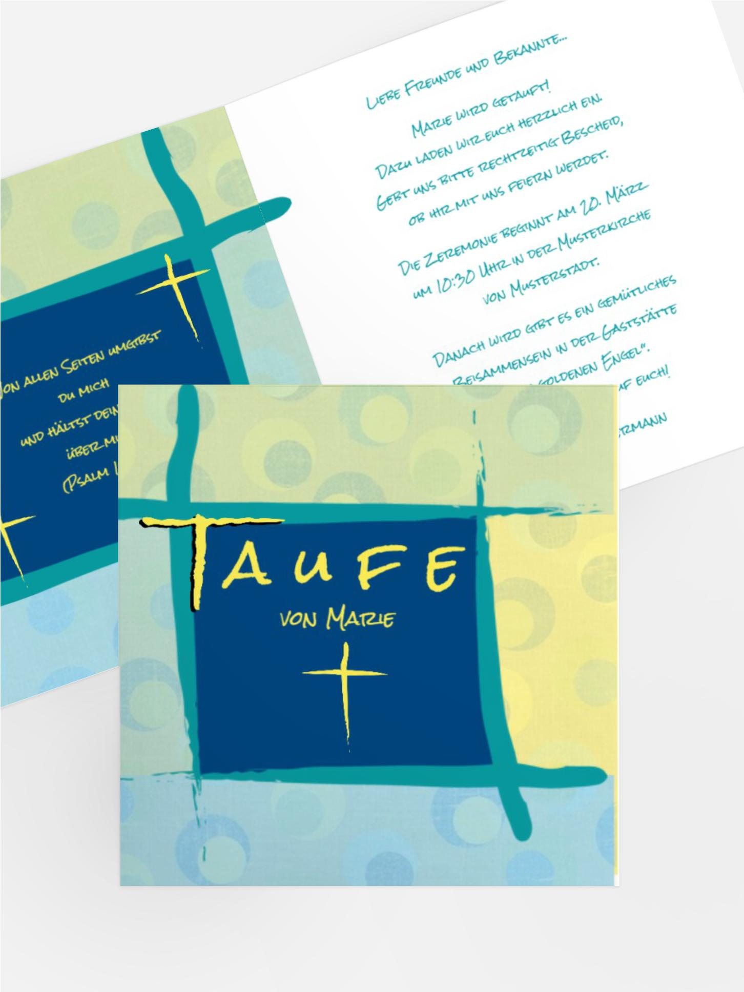 Taufkarte Kreuzrahmen