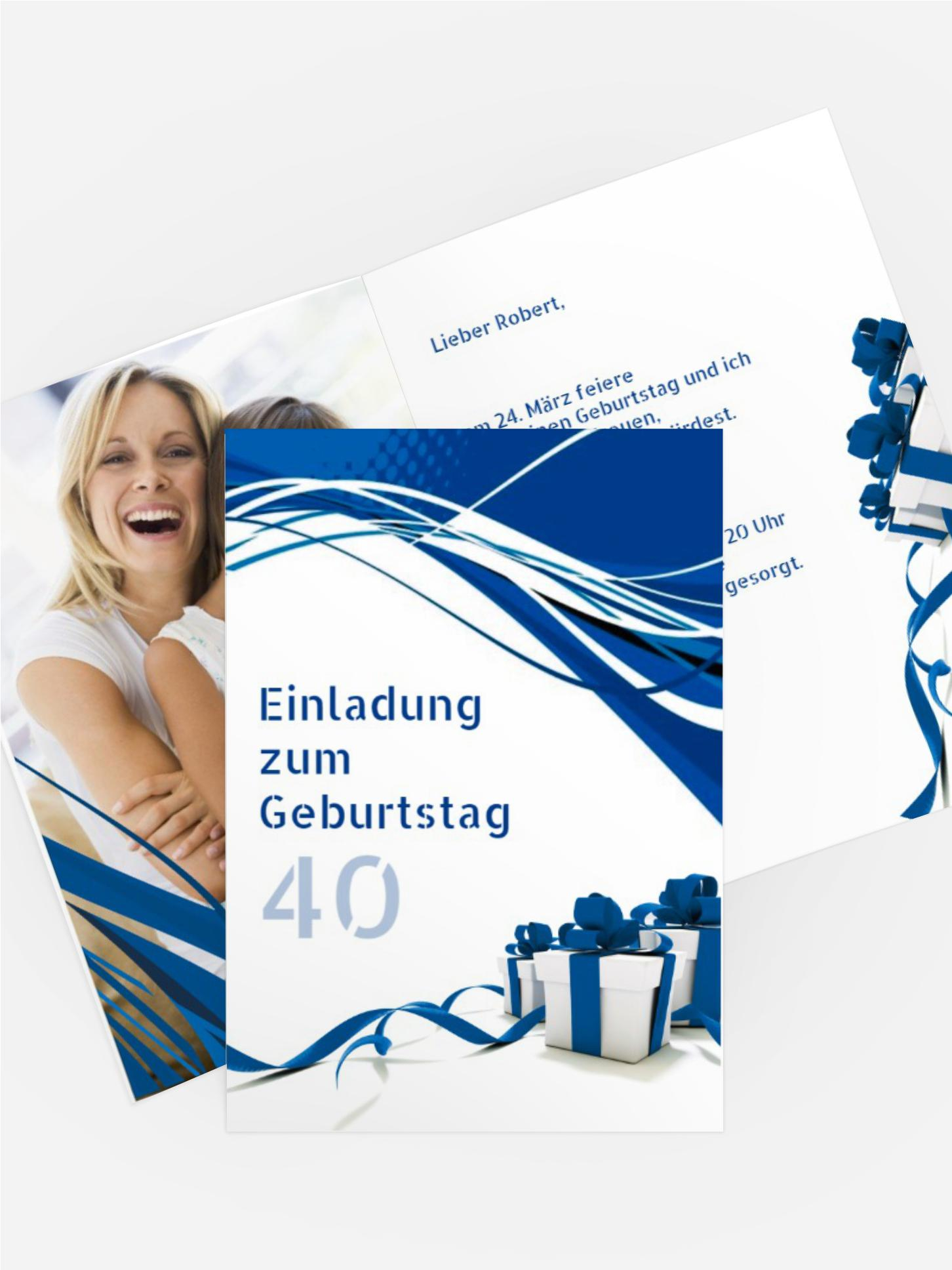 Geburtstagseinladung Schleifenband Foto 40