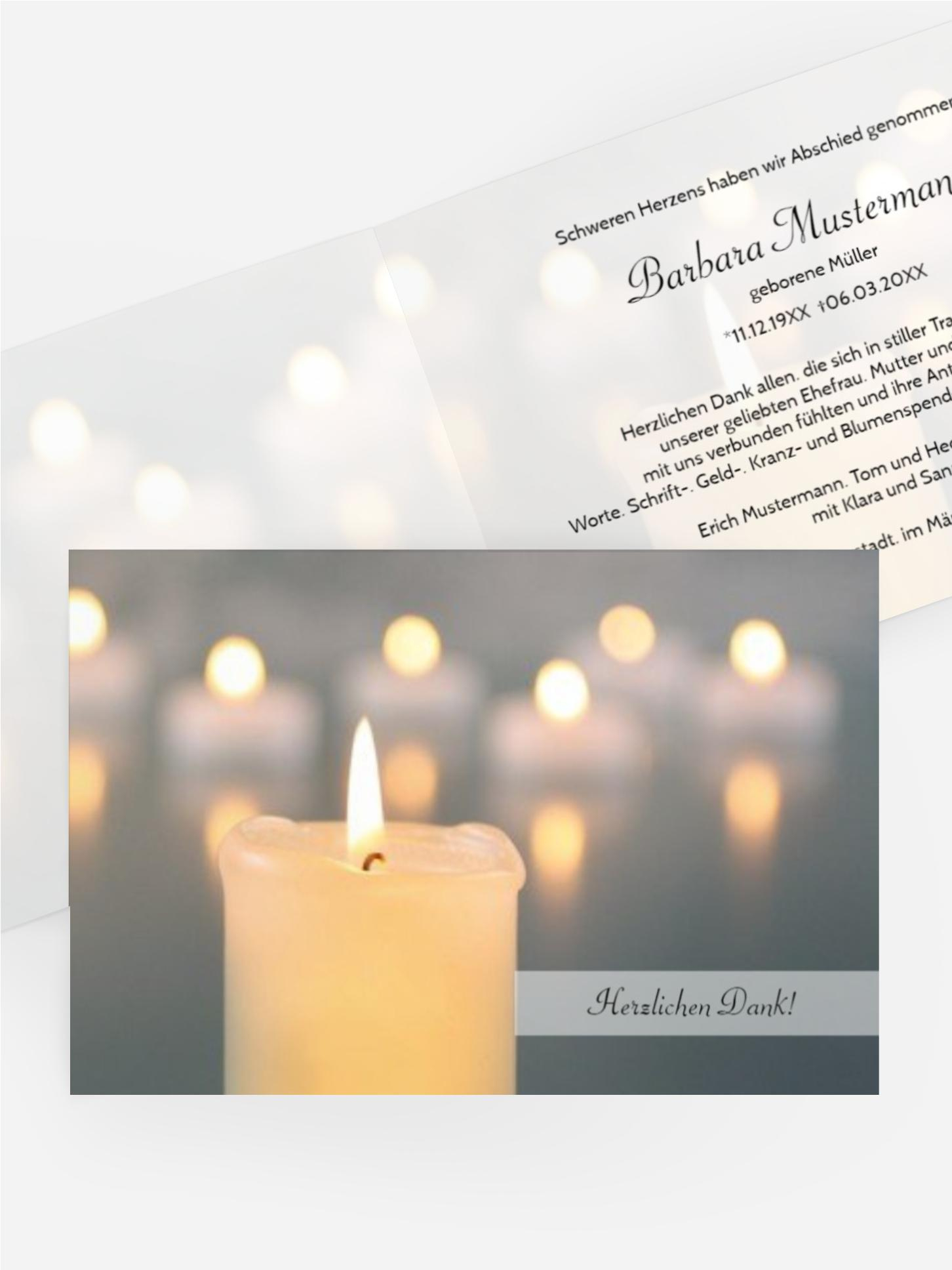 Dankeskarte Kerzenlichter quer
