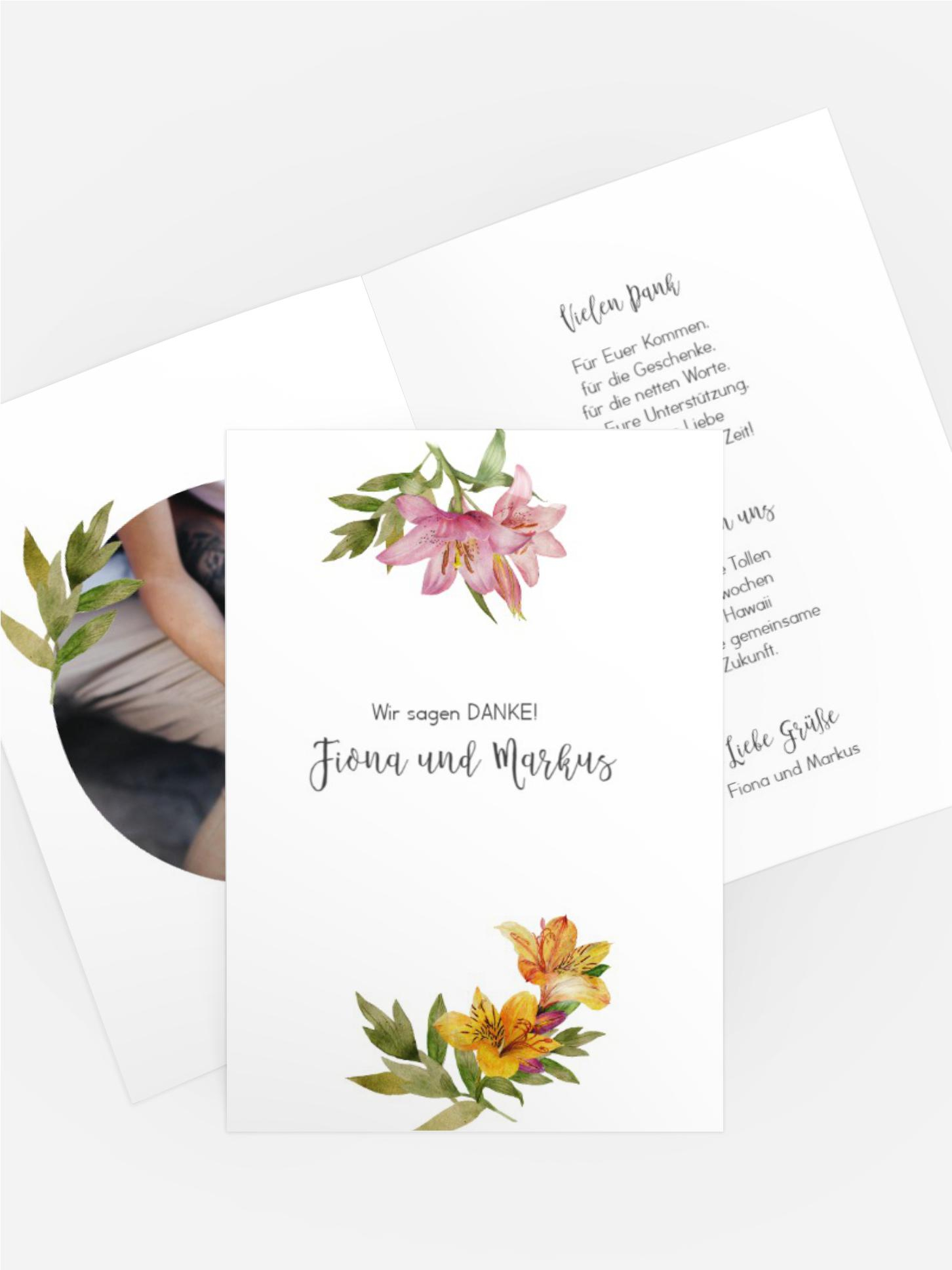 Dankeskarte Blumendeko Dankeskarte Blumendeko