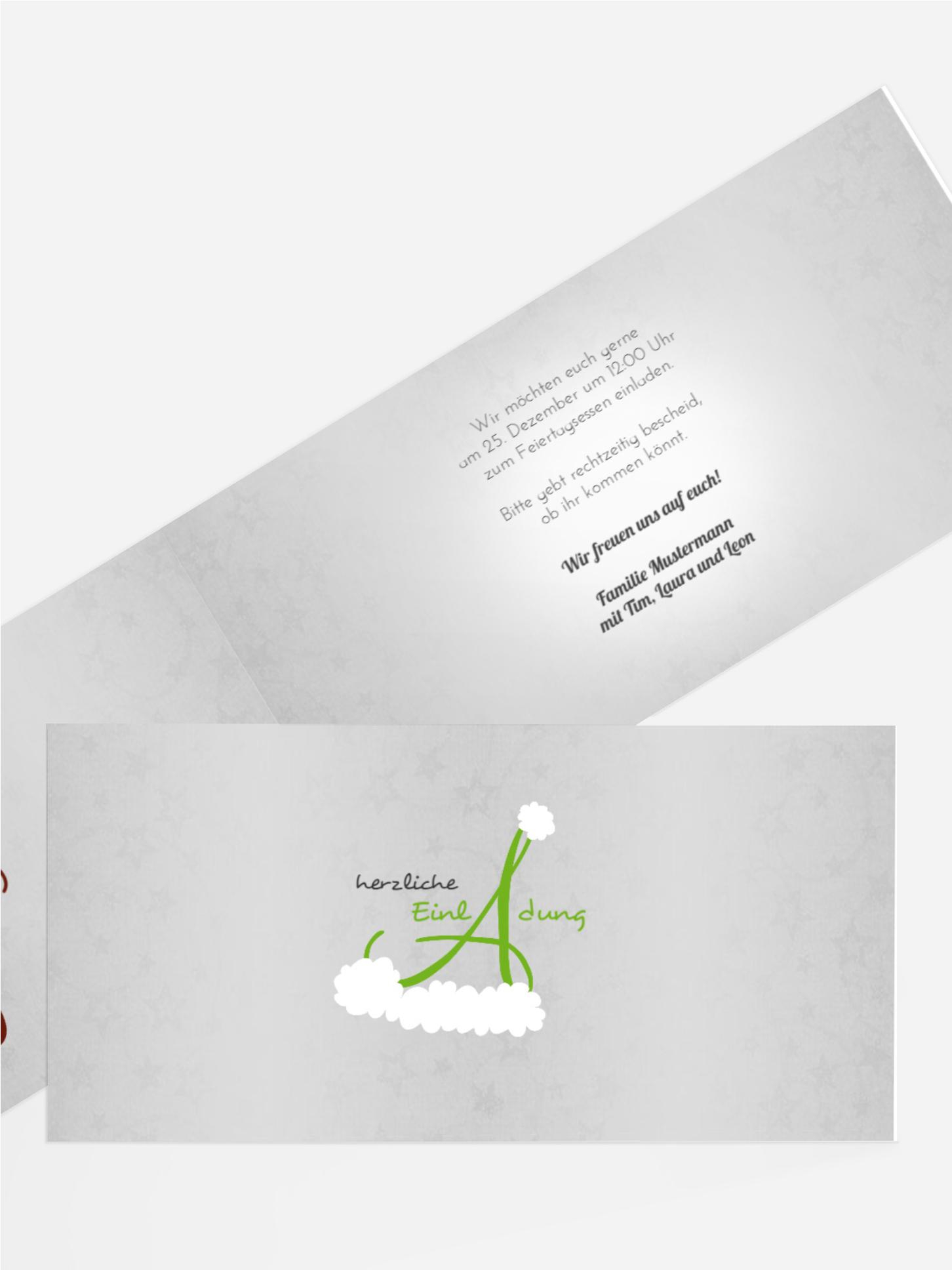 Weihnachts Einladungskarte privat A_Mütze