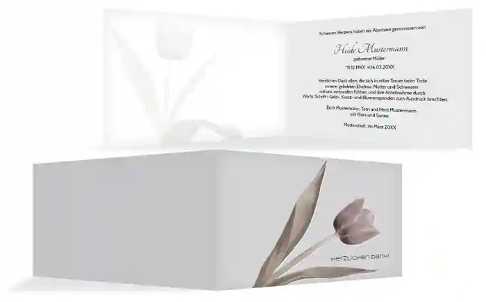 Dankeskarte Tulpe quer