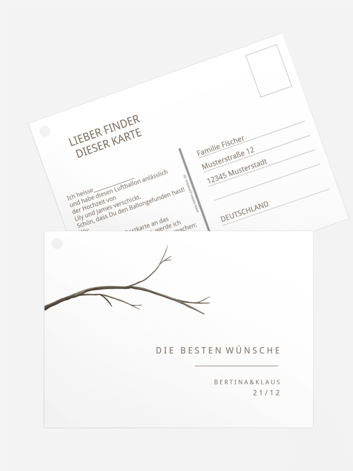 Ballonflugkarte Winterliche Liebe