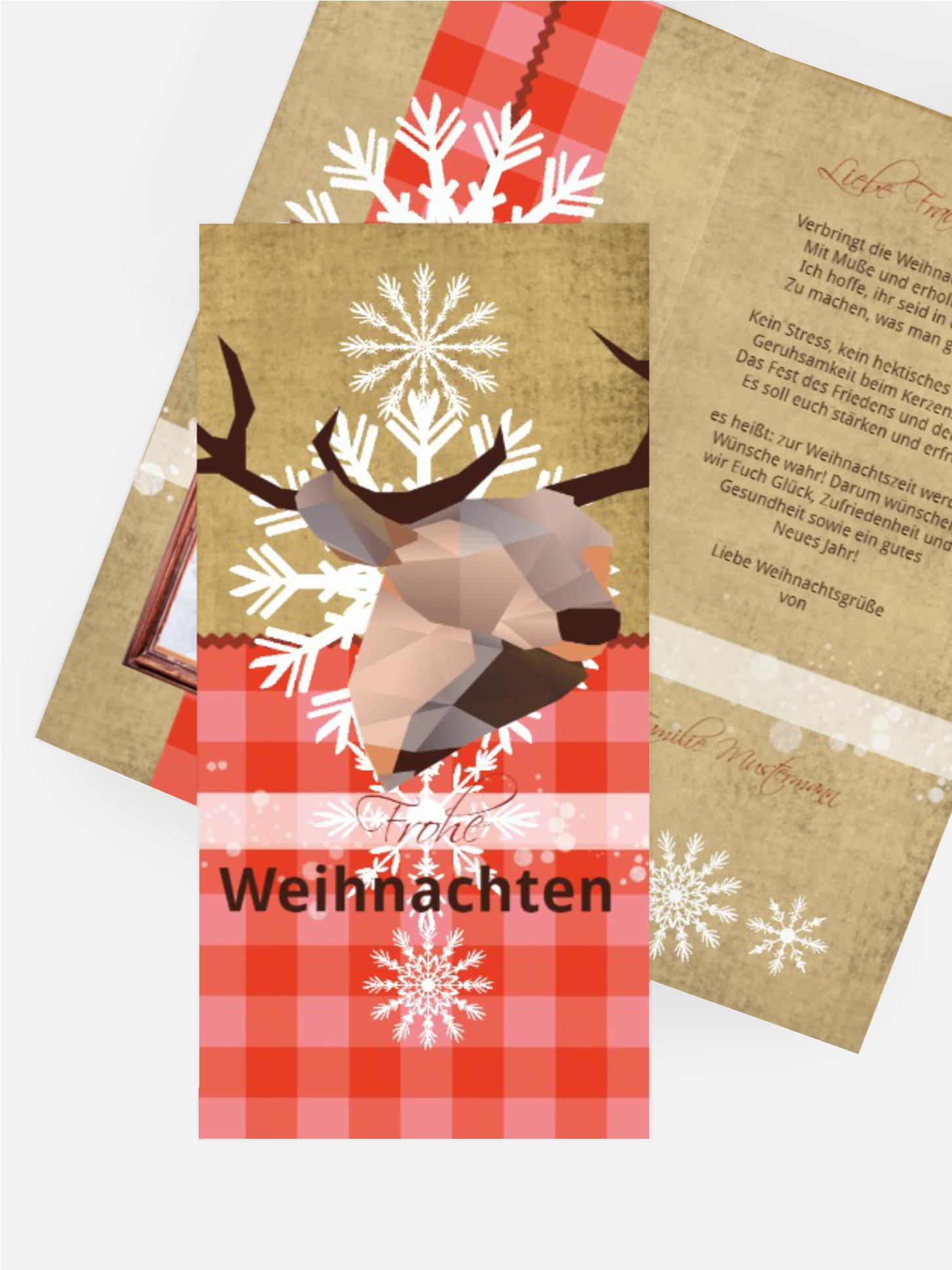 Foto Weihnachtsgrußkarte Hirschkopf  