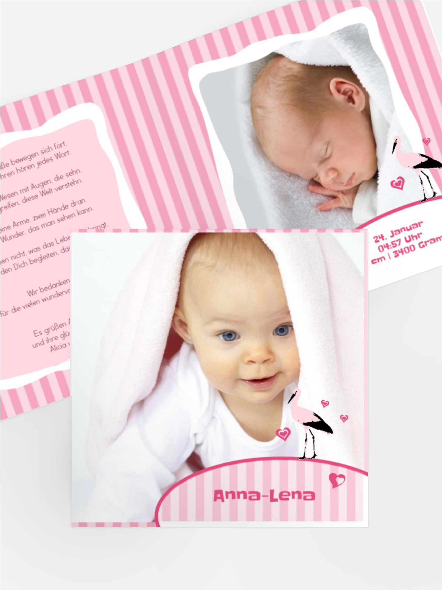 Karte zur Geburt Harmonie