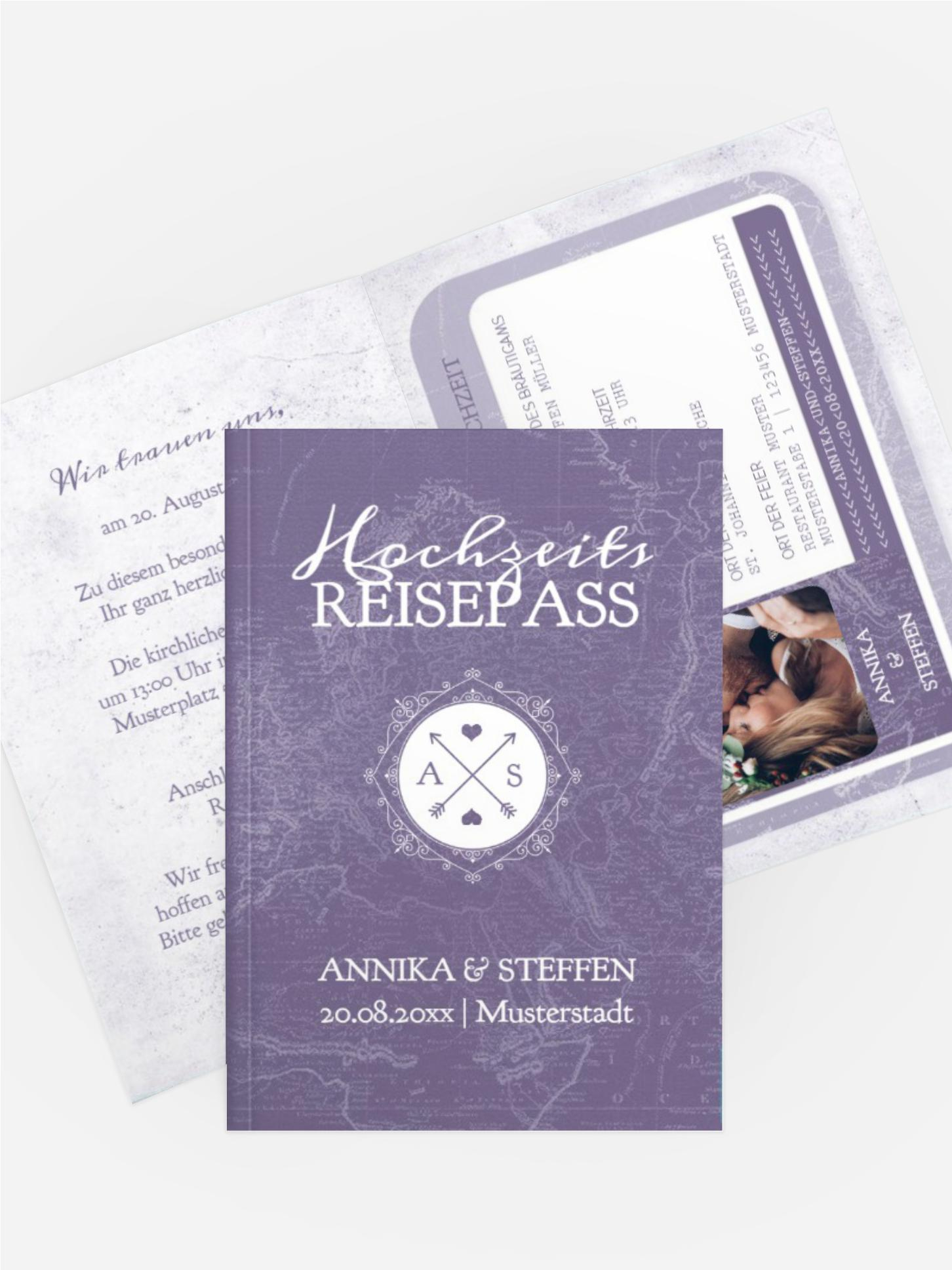 Hochzeitseinladung Hochzeitspass