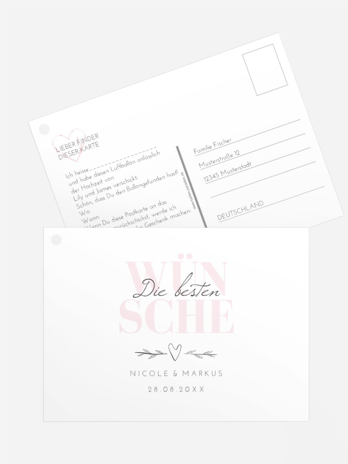 Ballonflugkarte Herzensziel