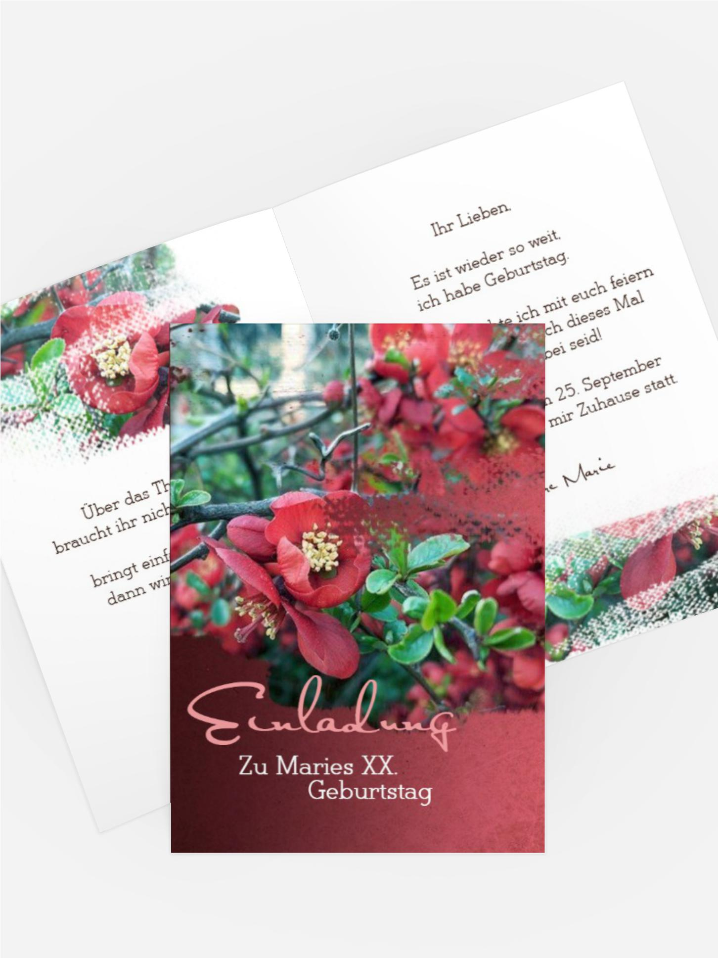 Geburtstagseinladung Blüten