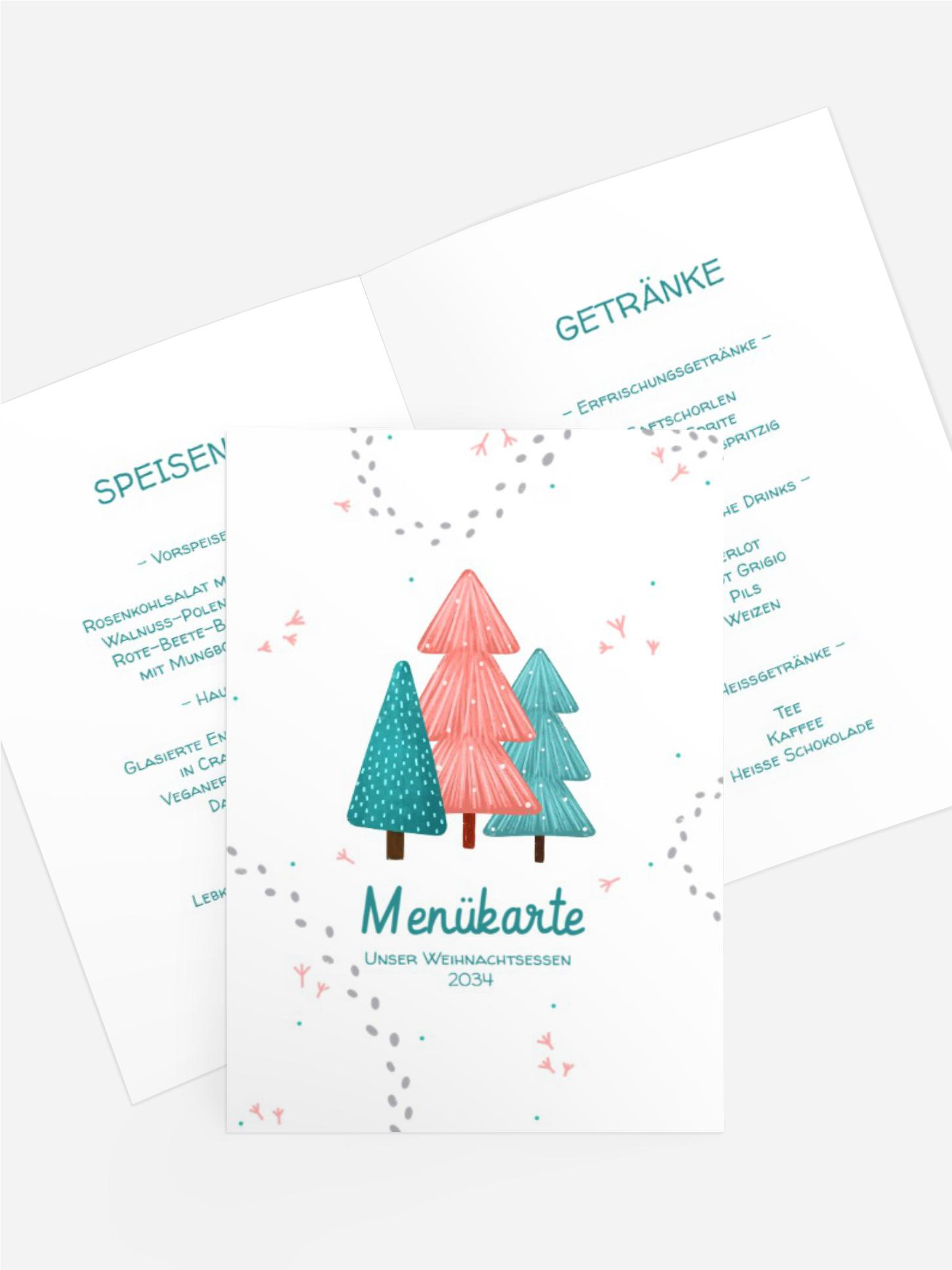 Menükarte Weihnachten Gemeinsame Zeit