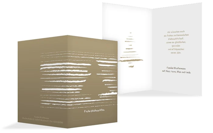 Weihnachts Grußkarte privat Kreidentanne