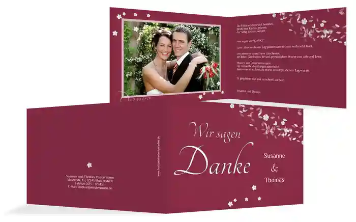Danksagungskarte romantic flower