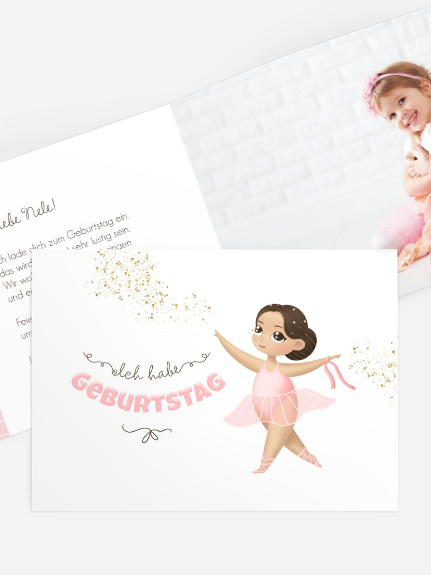 Kindergeburtstagseinladung Ballerina Kindergeburtstagseinladung Ballerina