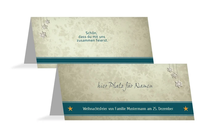 Weihnachtstischkarte Snowflakes Weihnachtstischkarte Snowflakes