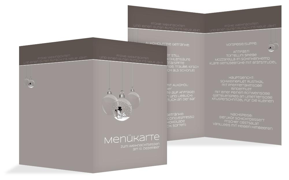 Menükarte Weihnachten Schneekugel Menükarte Weihnachten Schneekugel