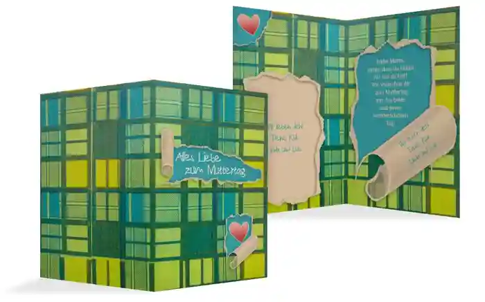 Karte zum Muttertag Geschenkpapier