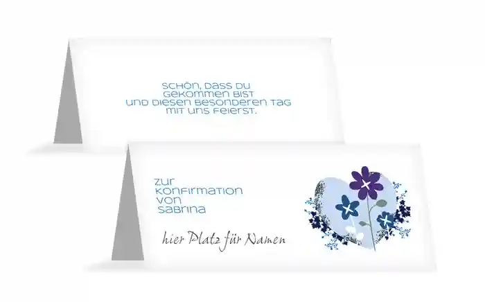 Tischkarte Konfirmation Herz Tischkarte Konfirmation Herz
