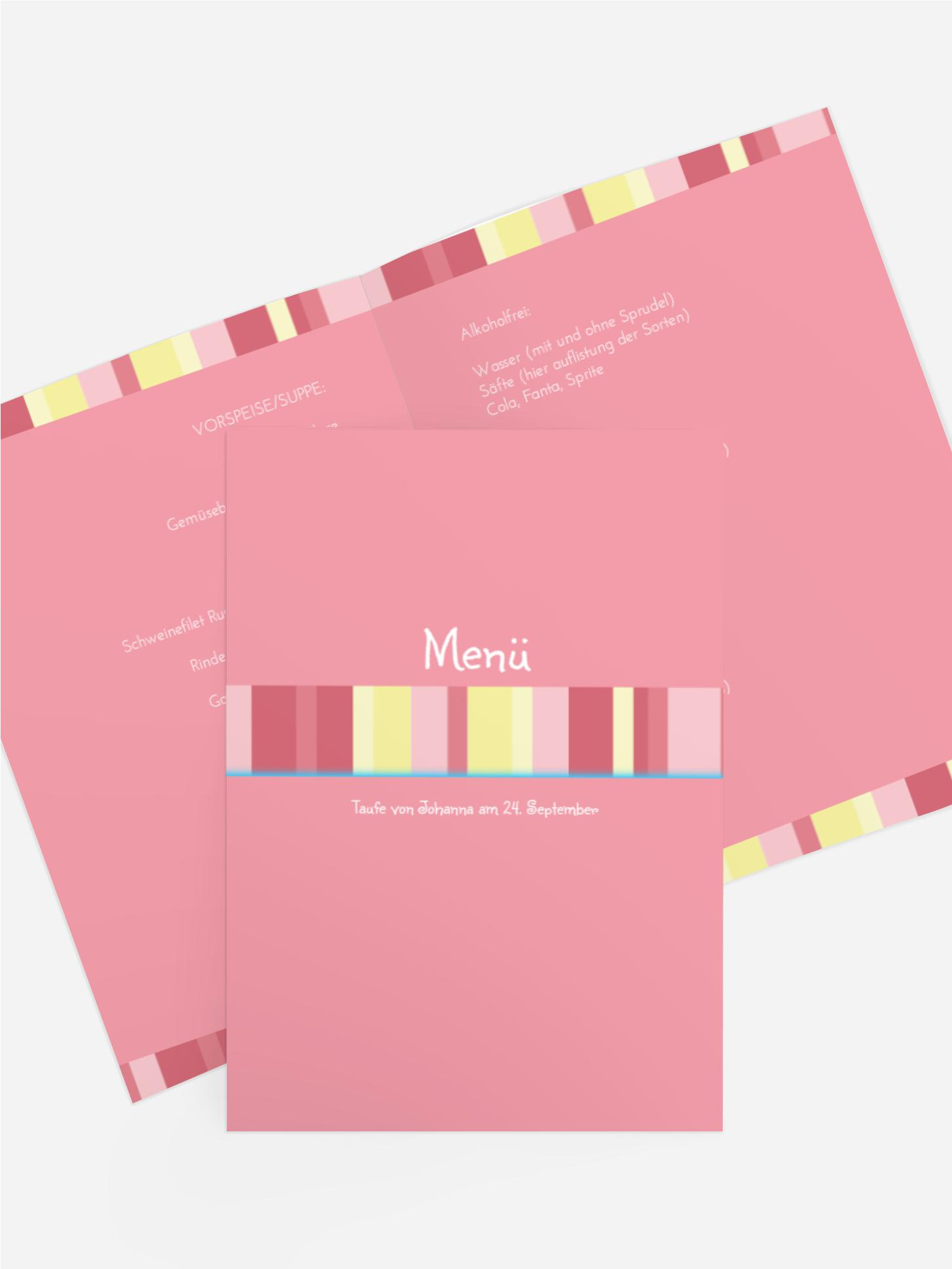 Menükarte Taufe 3Bilder