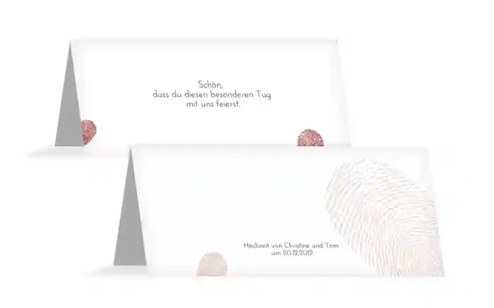 Tischkarte Fingerprint